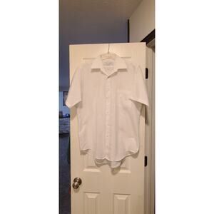 Van Heusen Short Sleeve Crm Editions Button Down Shirt Size L 16 1/2